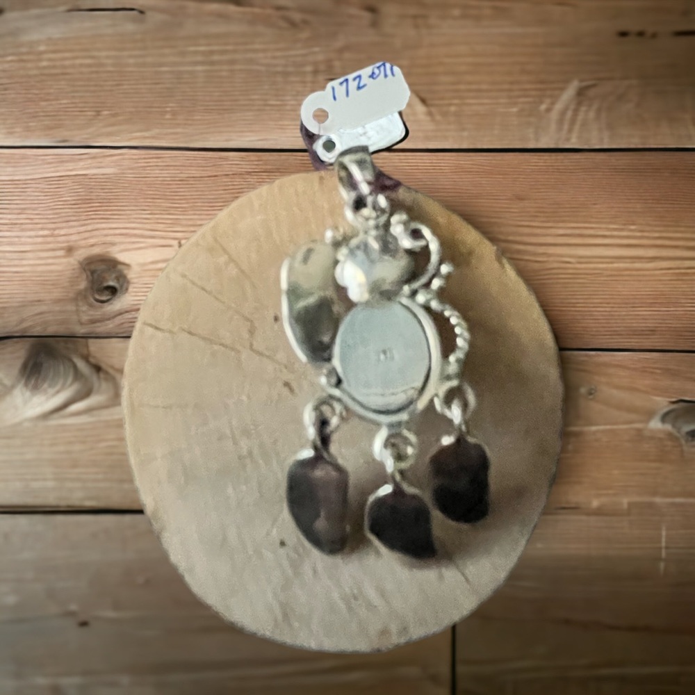 Sterling Silver Southwestern Blue Turquoise Pendant - Picture 3 of 10